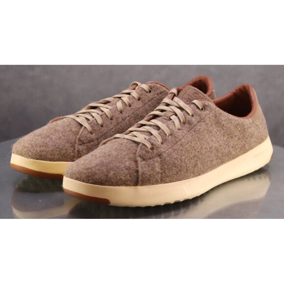 Cole Haan Grand Pro Felt Men's Tennis Sneakers Shoes Size 13 M Wool Tan C28700